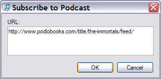 Subscribe to podcast dialogue box
